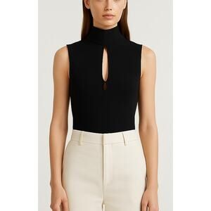 Zimmermann Arcadia Black Teardrop Sleeveless Turtleneck Blouse Top Size 0 XS